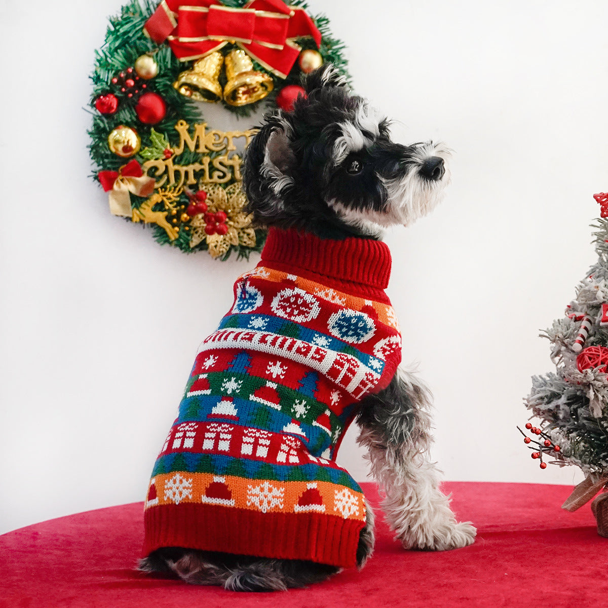 Suéter Navideño de Otoño e Invierno para Perros - Cuello Alto y Diseño de 2 Patas | Pekmex