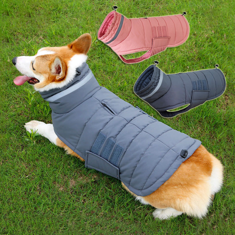 Abrigo para Perros y Gatos - Ropa de Invierno Calentita para Mascotas - Tallas S, M, L, XL - Colores Gris y Rosa