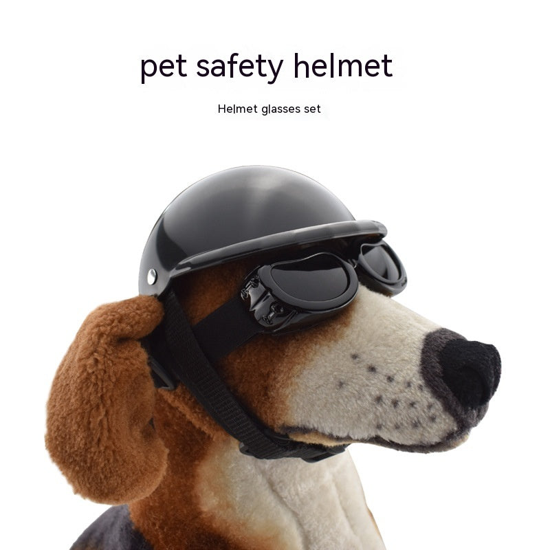 Casco y Gafas para Mascotas - Conjunto Casual para Perros y Gatos, Protección y Estilo en Todas las Estaciones