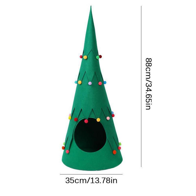 Tienda Navideña Plegable para Mascotas - Árbol de Navidad de Fieltro Pekmex | Para gatos