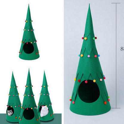 Tienda Navideña Plegable para Mascotas - Árbol de Navidad de Fieltro Pekmex | Para gatos